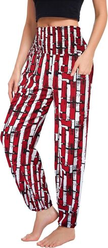 DONGDAOZHU Women's Harem Pants with Pockets, High Waist Boho Pants Trousers Hippie Yoga Clothes in Saudi Arabia