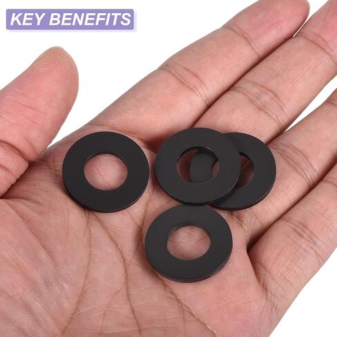 UHATa Nylon Flat Washers 12mm ID, 24mm OD, 2mm Thick M12 Sealing Gaskets Round Spacers-Applications for Faucet Valve Water Pipe Hose Bolt-[Qty 8 Black] in Saudi Arabia