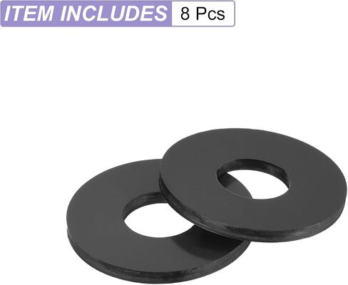 UHATa Nylon Flat Washers 12mm ID, 24mm OD, 2mm Thick M12 Sealing Gaskets Round Spacers-Applications for Faucet Valve Water Pipe Hose Bolt-[Qty 8 Black] in Saudi Arabia