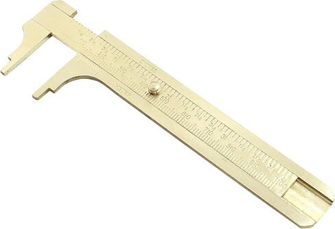 Piutouyar 100mm/4" Pocket Vernier Caliper Ruler, Brass Sliding Gauge Pocket Caliper, Mini Measuring Tool Double Scale mm/inch Metal Handy Caliper in Saudi Arabia