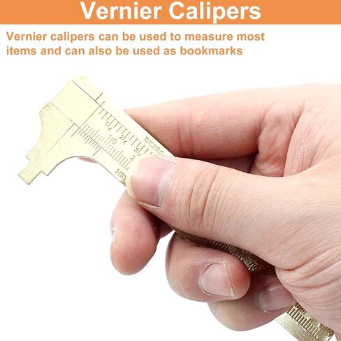 Piutouyar 100mm/4" Pocket Vernier Caliper Ruler, Brass Sliding Gauge Pocket Caliper, Mini Measuring Tool Double Scale mm/inch Metal Handy Caliper in Saudi Arabia