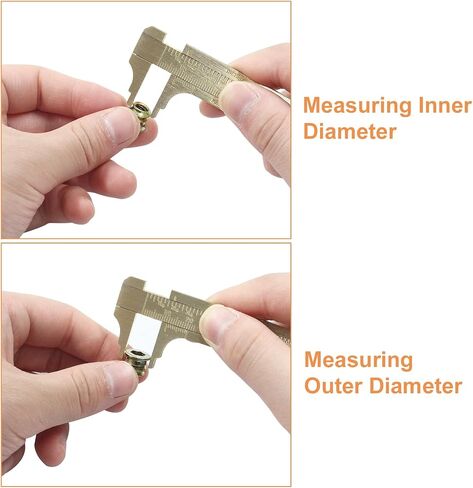Piutouyar 100mm/4" Pocket Vernier Caliper Ruler, Brass Sliding Gauge Pocket Caliper, Mini Measuring Tool Double Scale mm/inch Metal Handy Caliper in Saudi Arabia