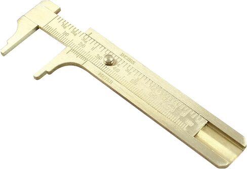 Piutouyar 100mm/4" Pocket Vernier Caliper Ruler, Brass Sliding Gauge Pocket Caliper, Mini Measuring Tool Double Scale mm/inch Metal Handy Caliper in Saudi Arabia