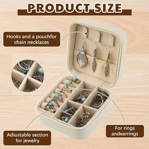 Ecation Western Travel Jewelry Organizer PU Leather Jewelry Travel Case Cowgirl Cow Print Jewelry Box Small Portable Earring Holder for Christmas Girls Women Gifts Rings Necklaces Display in Saudi Arabia