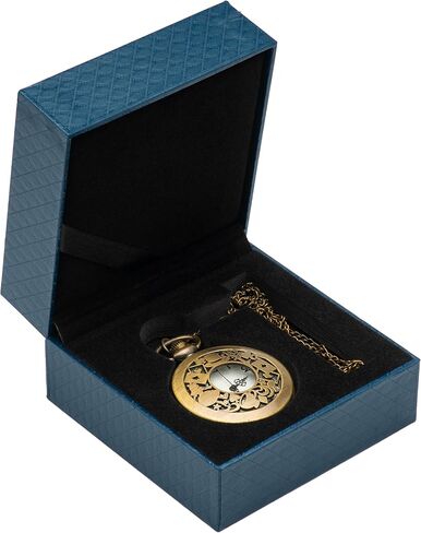 علبة هدايا لساعة الجيب الجلدية من COWFEX مصنوعة من جلد البولي يوريثان وحقيبة تخزين للرجال والنساء (أزرق) in Kuwait