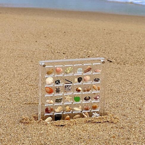 ERRSOU Acrylic Magnetic Seashell Display Box,36 Grids Clear Shell Storage Frame，Starfish Trinket Stackable Small Craft Organizers Display Case container in Saudi Arabia