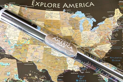 ملصق خريطة المتنزهات الوطنية مع وجهات السفر بالولايات المتحدة الأمريكية - إصدار بني (24 عرض × 16 ارتفاع بوصة) in Kuwait