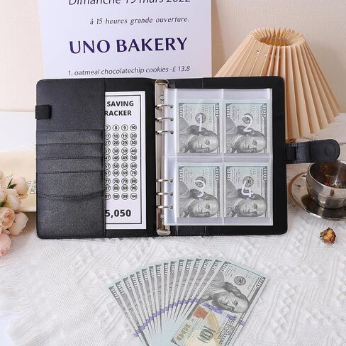 تحدي توفير المال 100 ظرف، ملف ميزانية لتوفير المال مقاس A5 مع مظاريف نقدية - كتاب تحديات التوفير لتوفير 5050 دولارًا، كتاب الميزانية للمكتب والمنزل والمدرسة... in Saudi Arabia