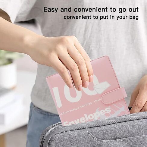100 Envelopes Money Saving Challenge，A5 Money Saving Budget Binder with Cash Envelopes - Savings Challenges Book to Save $5,050，Budget Book for Office,Home,School… in Saudi Arabia
