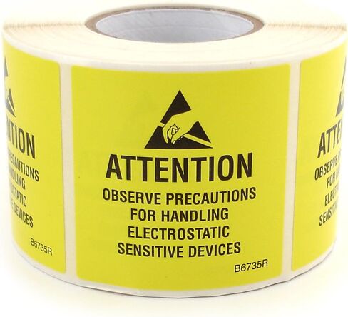 Botron B6735R Self Adhesive ESD Awareness JEDC Label Roll 2'' x 2'' in Saudi Arabia