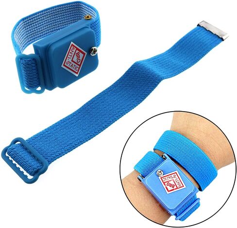 E-outstanding Static-Free Wrist Strap 1Set Blue Wireless Cable-Less Static-Free Wrist Strap ESD Discharge Cable Band Grounding Bracelet in Saudi Arabia