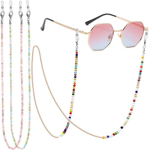 Fintie Eyeglasses Pouch with Cleaning Cloth, Rose Gold + 3 Pcs Eyeglasses Chains in Saudi Arabia