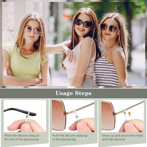Fintie Eyeglasses Pouch with Cleaning Cloth, Rose Gold + 3 Pcs Eyeglasses Chains in Saudi Arabia