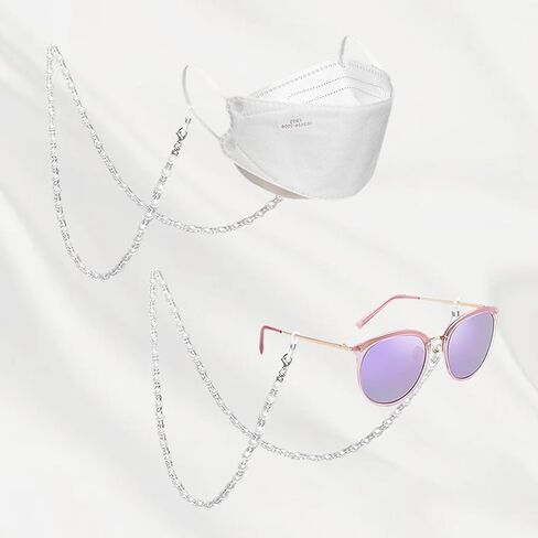 حاملات سلاسل زجاج العين من Wuffove، سلسلة النظارات النسائية اللؤلؤية، حزام النظارات، حبل أنيق للنظارات، سلسلة قناع الوجه، سلاسل لؤلؤ أنيقة، سلاسل خرز للنظارات الشمسية in Kuwait