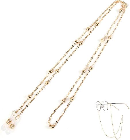 Jawfait Gold Eyeglass Chain for Women Stylish, Glasses Around Neck Chain for Girl,Strap Holder Sunglasses Mask Necklace Lanyard in Saudi Arabia