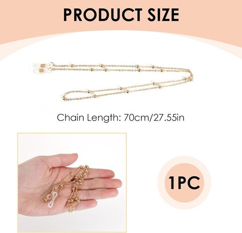 Jawfait Gold Eyeglass Chain for Women Stylish, Glasses Around Neck Chain for Girl,Strap Holder Sunglasses Mask Necklace Lanyard in Saudi Arabia