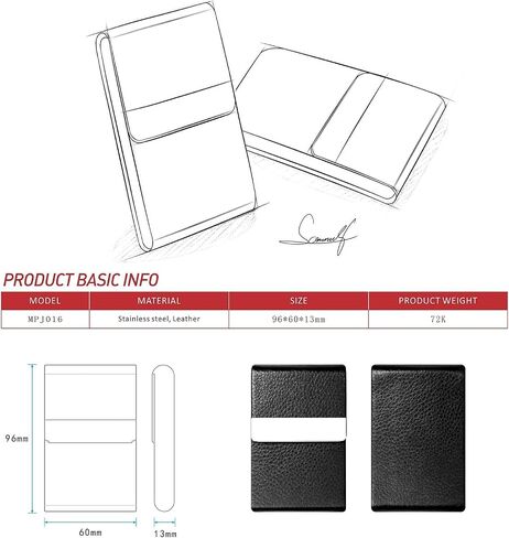 ELGOTAN Professional Credit Card Holder Silm Wallet PU Leather Card Case Wallet, Card Holder Slim Wallet Metal Pocket Card Holder with Magnetic Shut in Saudi Arabia