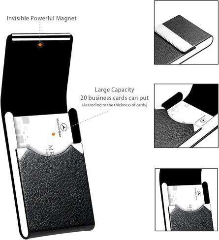 ELGOTAN Professional Credit Card Holder Silm Wallet PU Leather Card Case Wallet, Card Holder Slim Wallet Metal Pocket Card Holder with Magnetic Shut in Saudi Arabia