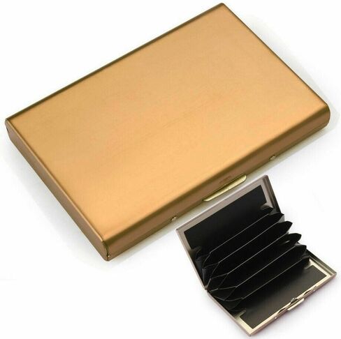 RFID Blocking Business Metal Card Holder Wallet, Slim Aluminium Business Credit Card & Case Card Protector, Professional Stainless Steel Front Pocket Wallet for Men & Women with 5 Slots (Silver) in Saudi Arabia