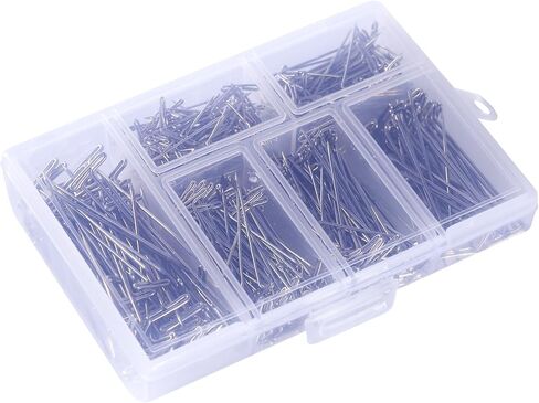 Gydandir 450 Pieces Nickel Plated Steel T-Pins Assorted Size 1 Inch, 1-1/4 Inch, 1-1/2 Inch, 1-3/4 Inch, 2 Inch in Kuwait