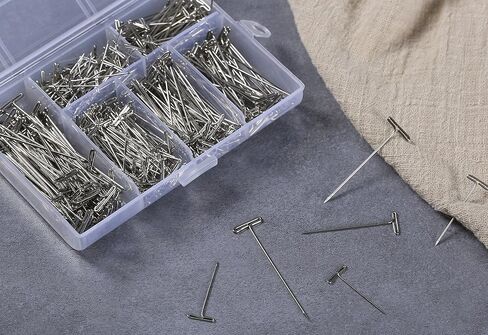 Gydandir 450 Pieces Nickel Plated Steel T-Pins Assorted Size 1 Inch, 1-1/4 Inch, 1-1/2 Inch, 1-3/4 Inch, 2 Inch in Kuwait
