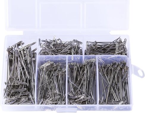 Gydandir 450 Pieces Nickel Plated Steel T-Pins Assorted Size 1 Inch, 1-1/4 Inch, 1-1/2 Inch, 1-3/4 Inch, 2 Inch in Kuwait