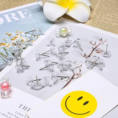 50 Pcs Push pins, Plastic pushpins, Suitable for Office Posters, Postcards, Wall hangings, Bulletin Boards, Cork Boards (Pink Heart Push Pins) in Kuwait