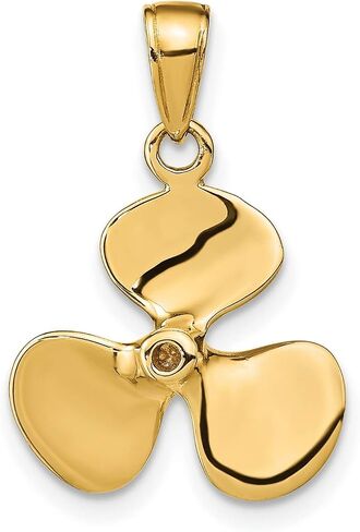 Jewelry Stores Network 14k Yellow Gold Polished 3D Boat Propeller Pendant 22 mm x 16 mm in Saudi Arabia