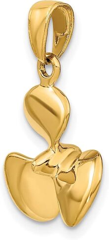Jewelry Stores Network 14k Yellow Gold Polished 3D Boat Propeller Pendant 22 mm x 16 mm in Saudi Arabia