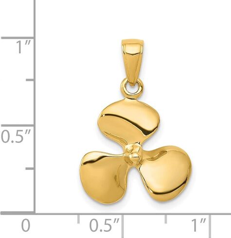 Jewelry Stores Network 14k Yellow Gold Polished 3D Boat Propeller Pendant 22 mm x 16 mm in Saudi Arabia
