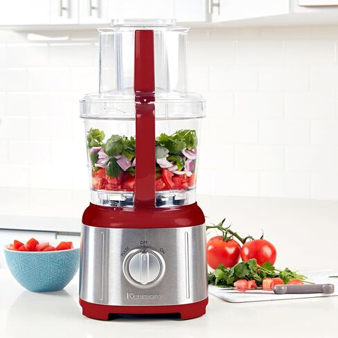 Kenmore Food Processor and Puree Blender Food Chopper Electric with Functions of Reversible Vegetable Slicing/Shredding Disc Chop Slice Shred Mince Grate 11-Cup Stainless Steel 500W Black and Silver in Saudi Arabia