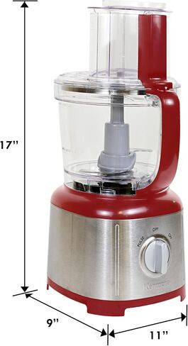 Kenmore Food Processor and Puree Blender Food Chopper Electric with Functions of Reversible Vegetable Slicing/Shredding Disc Chop Slice Shred Mince Grate 11-Cup Stainless Steel 500W Black and Silver in Saudi Arabia
