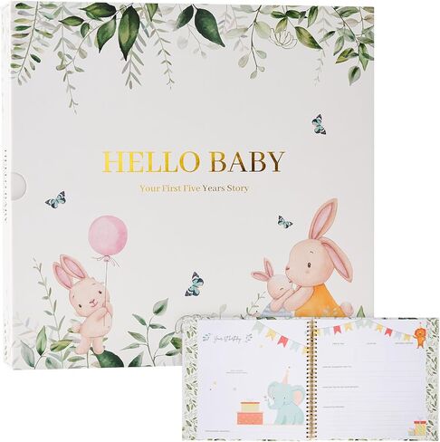 KIFEKKUL تذكار كتاب ذاكرة الطفل، أول 5 سنوات سجل القصاصات الطفل لصبي أو فتاة، كتاب معلم لتسجيل كل حدث من الولادة إلى سن 5، هدية مجلة الطفل على الفور لتوقع أمي in Kuwait