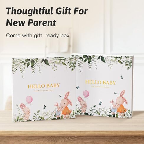 KIFEKKUL تذكار كتاب ذاكرة الطفل، أول 5 سنوات سجل القصاصات الطفل لصبي أو فتاة، كتاب معلم لتسجيل كل حدث من الولادة إلى سن 5، هدية مجلة الطفل على الفور لتوقع أمي in Kuwait