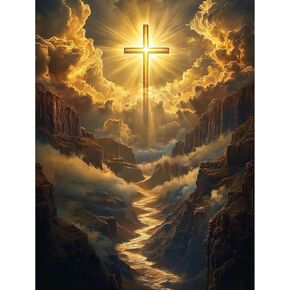 Miwixy Cross Religious Diamond Art Kits for Adults,Jesus Christ Diamond Painting Kits,5D Full Drill Diamond Dots Painting,Round Christian Diamond Art Canvas for Beginners Home Wall Decor 12 x 16 Inch in Saudi Arabia