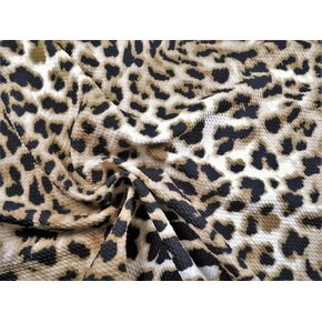 Bullet Printed Liverpool Textured Fabric 4 Way Stretch Cheetah Taupe Black W35 in Saudi Arabia