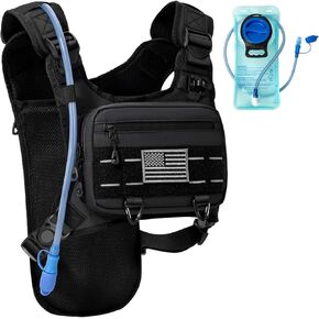 Running Hydration Vest with 2L Water Bladder， Lightweight Adjustable Hydration EDC Chest Pack for Men and Women, Water Backpack for Hiking, Cycling in Saudi Arabia