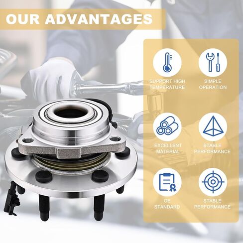 515096 6LUG Pair 2 Front Wheel Hub & Bearing Assembly for 4WD 2007-2014 Chevy GMC Silverado Sierra 1500, Avalanche Yukon XL Suburban 1500 Tahoe Cadillac Escalade ESV EXT in Saudi Arabia