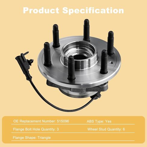 515096 6LUG Pair 2 Front Wheel Hub & Bearing Assembly for 4WD 2007-2014 Chevy GMC Silverado Sierra 1500, Avalanche Yukon XL Suburban 1500 Tahoe Cadillac Escalade ESV EXT in Saudi Arabia
