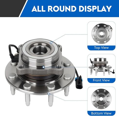 515058 4WD Front Wheel Bearing & Hub Assembly for Chevy Avalanche Suburban Silverado 1500 2500 3500 HD/for GMC Sierra 1500 2500 3500 HD Yukon XL 2500/ for Hummer H2, 8 Lugs w/ABS in Saudi Arabia