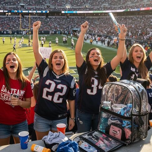 حقيبة ظهر Keepcross Clear Stadium مقاس 12 × 6 × 12 حقيبة صغيرة شفافة للاستاد معتمدة للأحداث الرياضية وحفلات المهرجانات، والنساء والرجال in Kuwait