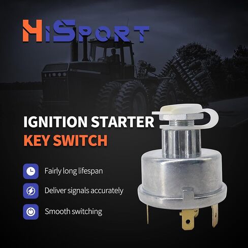 HiSport Ignition Switch W/2 Keys Compatible with Massey Ferguson Tractor 230 231 240 250 253 261 263 JCB 35670 Lucas David Brown 1190 1194 1210 Case 238 248 Starter Part with Cap Replace 3107556R92 in Saudi Arabia
