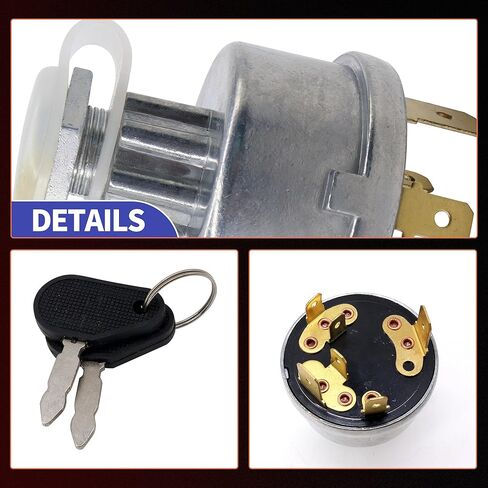 HiSport Ignition Switch W/2 Keys Compatible with Massey Ferguson Tractor 230 231 240 250 253 261 263 JCB 35670 Lucas David Brown 1190 1194 1210 Case 238 248 Starter Part with Cap Replace 3107556R92 in Saudi Arabia