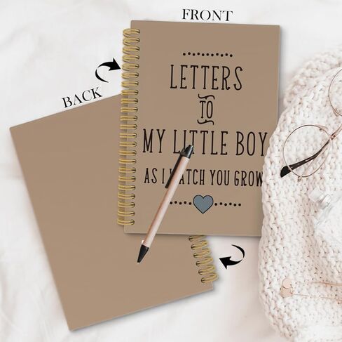 laveliabel Letters to My Little Boy Spiral Notebook, Pregnancy Journal Journaling Notebooks, Baby Shower Gifts, AS I Watch You Grow College Ruled Spiral Notebook for Kids Boy Son, 5.5x8.3 Inches in Saudi Arabia