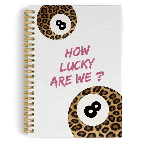 YLZlhb Leopard Print Y2k Lucky 8 Ball Spiral Notebook Journal, Trendy Aesthetic Cheetah Notebook Planner for Work School Office, Leopard Print Spiral Journal 5.5x8.3 Inches in Saudi Arabia