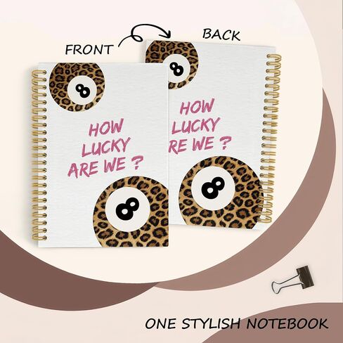 YLZlhb Leopard Print Y2k Lucky 8 Ball Spiral Notebook Journal, Trendy Aesthetic Cheetah Notebook Planner for Work School Office, Leopard Print Spiral Journal 5.5x8.3 Inches in Saudi Arabia