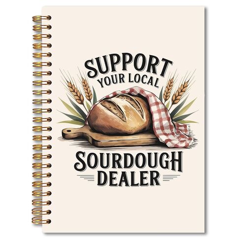 MKIJUHB Rustic Sourdough Bread Spiral Notebook 5.5x8.3, Sourdough Gifts Journal for Women Bakers, Gifts for Baking Lovers Notebook for Note Taking in Saudi Arabia