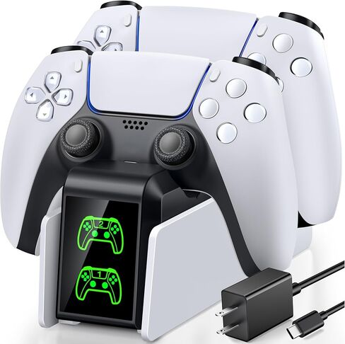 PS5 Stand, PS Charging Station with Dual Controller Charger, RGB Stand with Games Strorage for PS Vita Console, PS Accessories for PS Vita Gmaes in Saudi Arabia