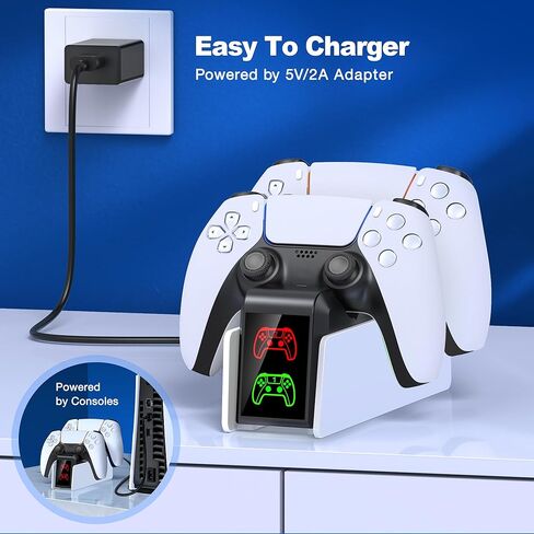 PS5 Stand, PS Charging Station with Dual Controller Charger, RGB Stand with Games Strorage for PS Vita Console, PS Accessories for PS Vita Gmaes in Saudi Arabia