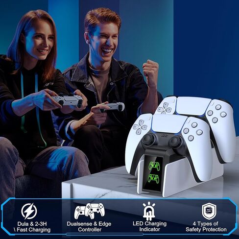 PS5 Stand, PS Charging Station with Dual Controller Charger, RGB Stand with Games Strorage for PS Vita Console, PS Accessories for PS Vita Gmaes in Saudi Arabia
